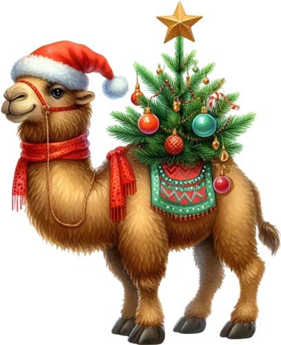 Christmas funny camel wall art - christmas,