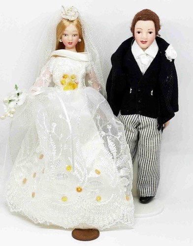 Dolls house bride - and, groom