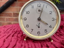 Vintage French Enamel Jaz Alarm Clock