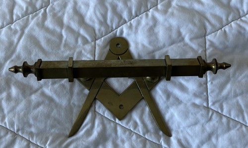 Antique masonic brass handle - antique,