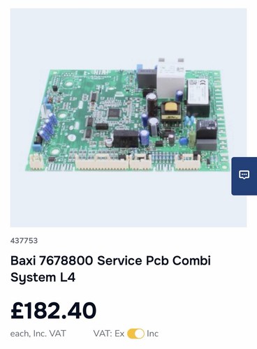 Baxi service pcb - baxi,