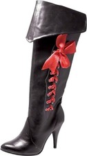 Ladies Black Pirate Boots High