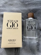 EMPTY BOTTLE & BOX RARE DISCONTINUED ACQUA DI GIO ABSOLU GIORGIO ARMANI 125mRARE
