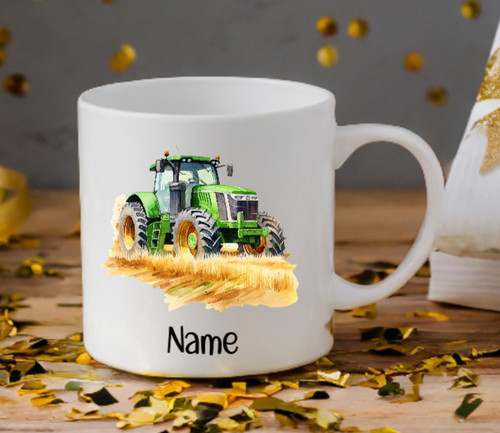 Green tractor personalised - green,