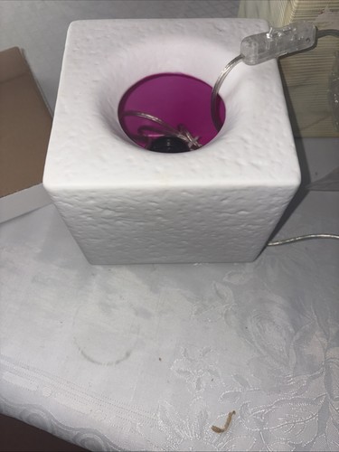 Porcelain cube table lamp - porcelain,