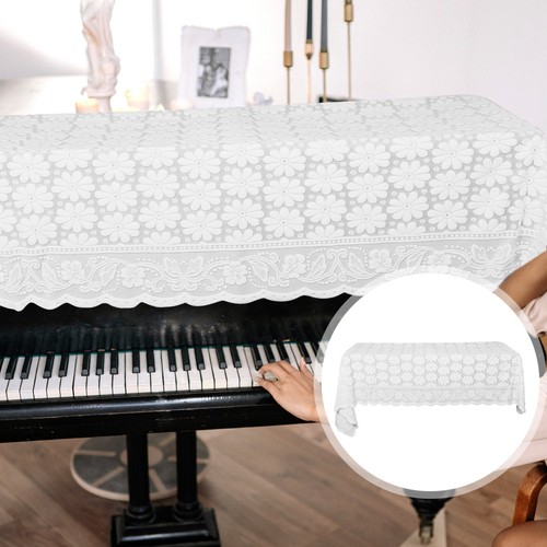 White lace piano cover - white,
