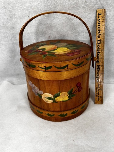 Antique firkin wooden bucket - antique,