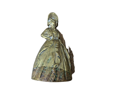 Vintage brass lady bell - lady,