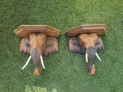 Pair hand carved - pair,