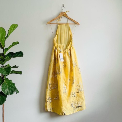 Zara yellow long - halter, dress