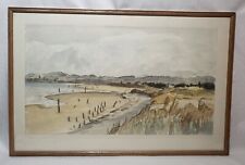 T. S Halliday Coastal Scene Watercolour Landscape Glazed Framed 62 x 40cm