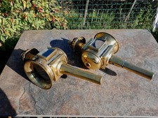 Vintage Pair Of Victorian Brass Carriage Lamps Wall Light Display Project Decor