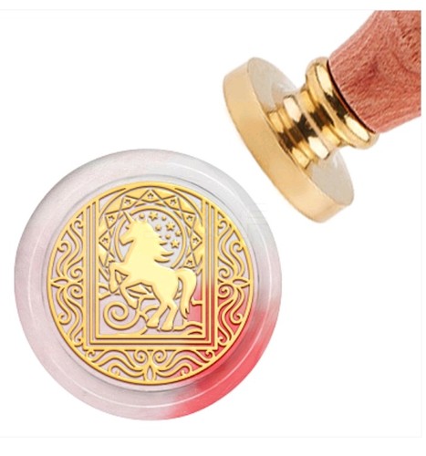 Brass wax seal - wax, stamp