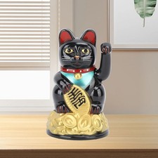 Black Lucky Cat Ornament 4.5