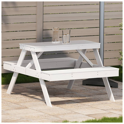 Picnic table white solid - , pine