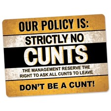 NO C*NTS Retro Metal Sign Man