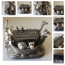 SILVER PLATED MUSICAL NOAH'S ARK BABY CHRISTENING GIFT Brahms' Lullaby