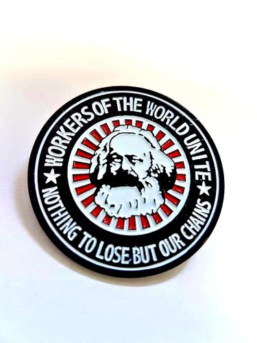 Karl marx enamel - marx, badge