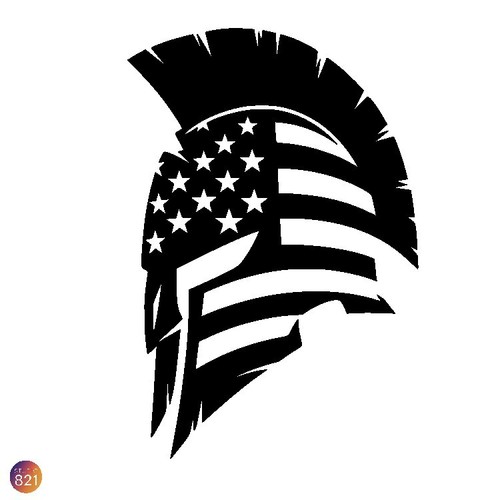 Patriotic spartan helmet decal - spartan,