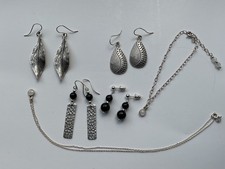 Sterling silver onyx moonstone gemstone jewellery bundle hallmarked read details