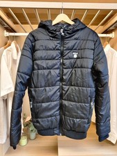 UCLA BLACK MEDIUM COAT JACKET BOMBER PADDED PUFFER CASUAL ZIP UP HOODED MENS