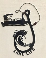 Lake Life Catfish Metal Sign