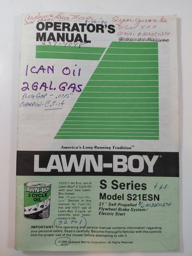 Vintage 1989 lawn boy series - lawn-boy, s