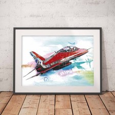 Red Arrows Poster | Royal Air Force RAF | Wall Art | Print | Aircraft Aviation