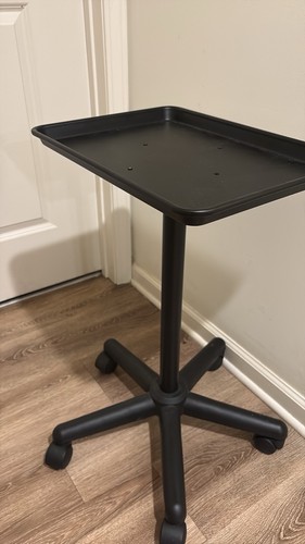 Rolling black salon trolley - black,