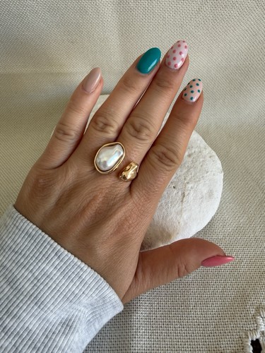 Golden irregular ring - ring, with