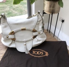 Tod's Cream Leather Shoulder Bag