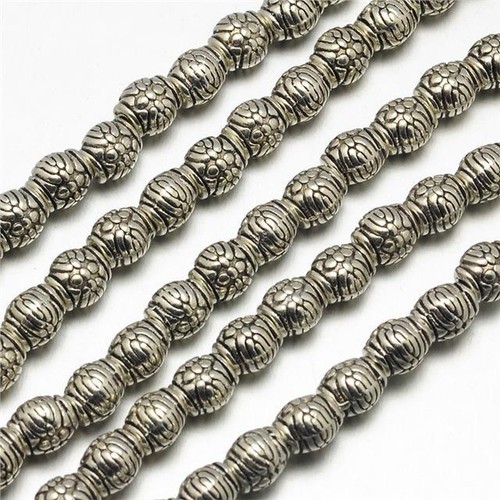 Tibetan silver drum spacer - tibetan,