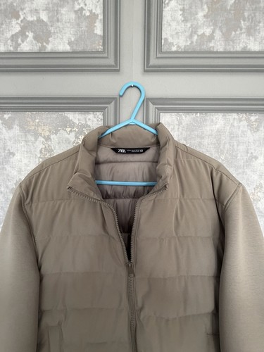 Zara men beige puffer jacket - men's,