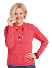 Ladies Knit Cable & Diamond Jumper by Chums
