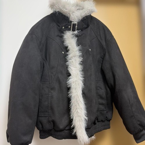 Premium faux fur black - fur, jacket
