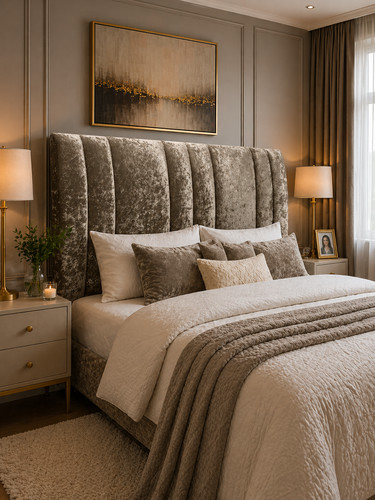Winged upholstered headboard - winged,
