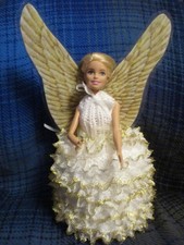 HAND KNITTED GOLDEN ANGEL DOLL