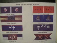  AMERICAN  CIVIL WAR    FLAGS    EIGHT  ASSORTED   APPROX  1/32 