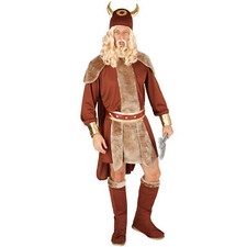 Men’s Costume Viking Chief Fancy Dress Outfit Men Neandertal Hunting Caveman