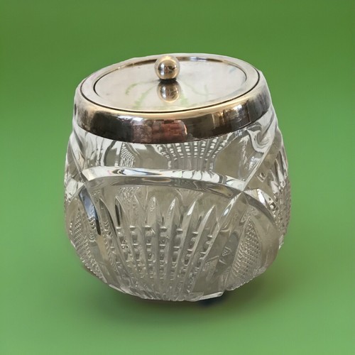 Glass cookie jar with siver - cookie,
