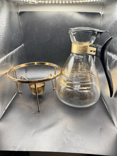 Pyrex gold stripe glass - gold,