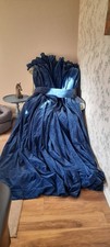 Huge Vintage Blue Velvet Single Curtain, 16 Ft (193" x 105 ") Country House ....