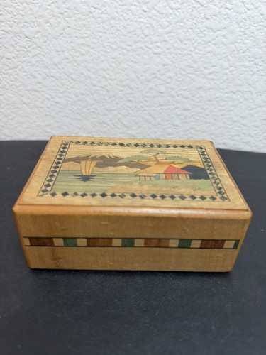 Vintage inlaid wood japanese - inlaid,