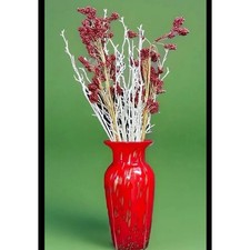 Red Art Glass Vase Gold Fleck