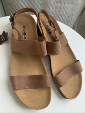 Ladies Tan Brown Leather Sandals By”Bio Bio” size 7uk