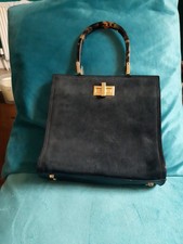 Ladies Russell & Bromley Genuine Leather & Suede Black Vintage Handbag