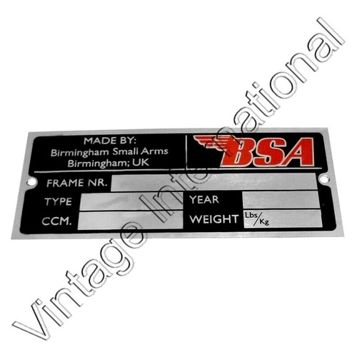 Bsa data plate gold star - gold,