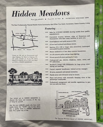 Vintage flyer hidden meadows - hidden,
