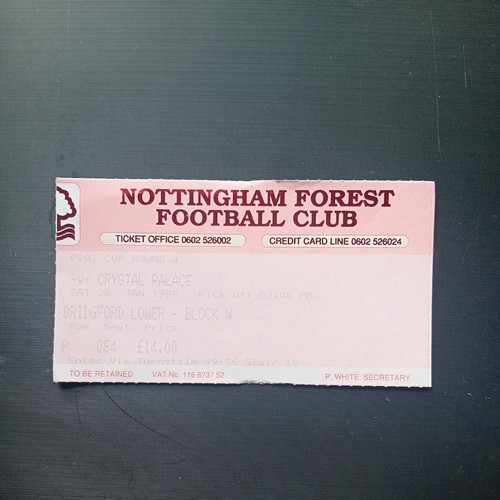 Ticket 1994 1995 cup - fa,