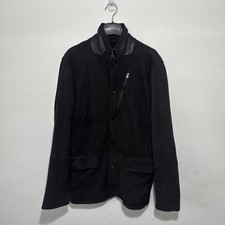 All Saints Mens YURA Suede Jacket Medium Blazer Military AllSaints Leather Biker